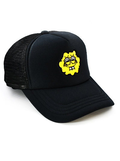 Casquette trucker grillage noir brodé bob l' eponge Tiny Brain