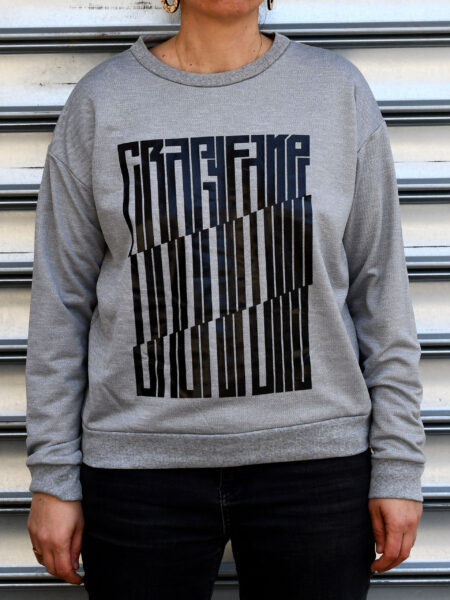 Logo Break Crew Neck Grey