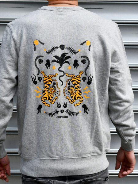 Sweat Hoodie Tiger Grey
